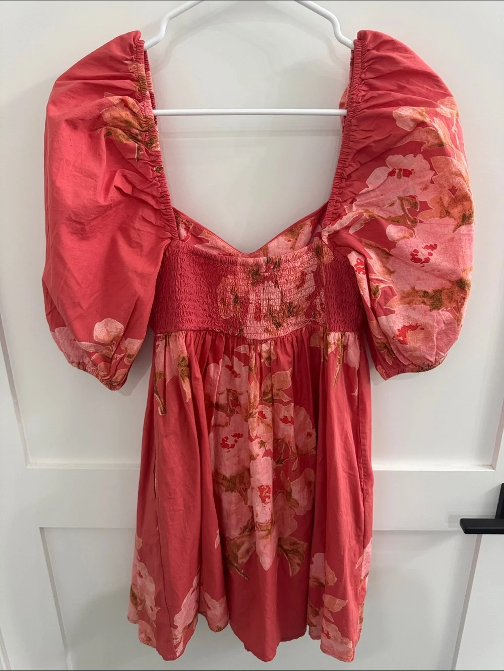 Free People Coral Pink Floral Mini Dress